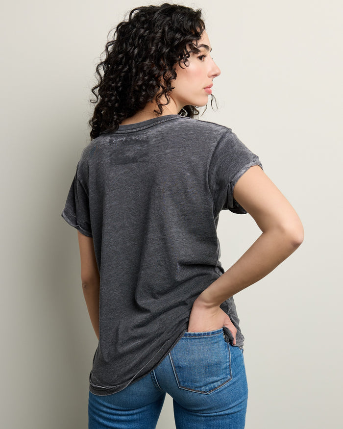 Black $|& Recycled Karma Leave Me Alone Burnout Tee - SOF Back