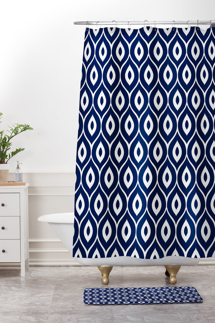 AIMEE ST HILL LEELA NAVY MEMORY FOAM BATH MAT