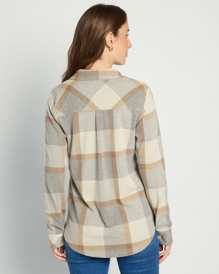 Grey Brown $|& Thread & Supply Lewis Plaid Shirt - SOF Back