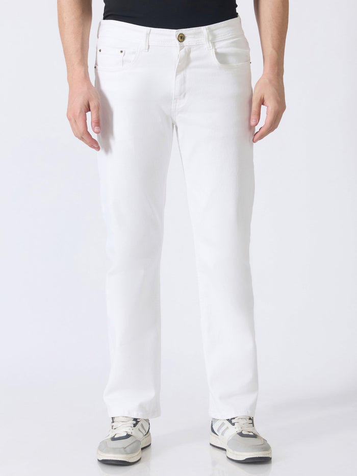 Linear - Straight Fit Jeans - White