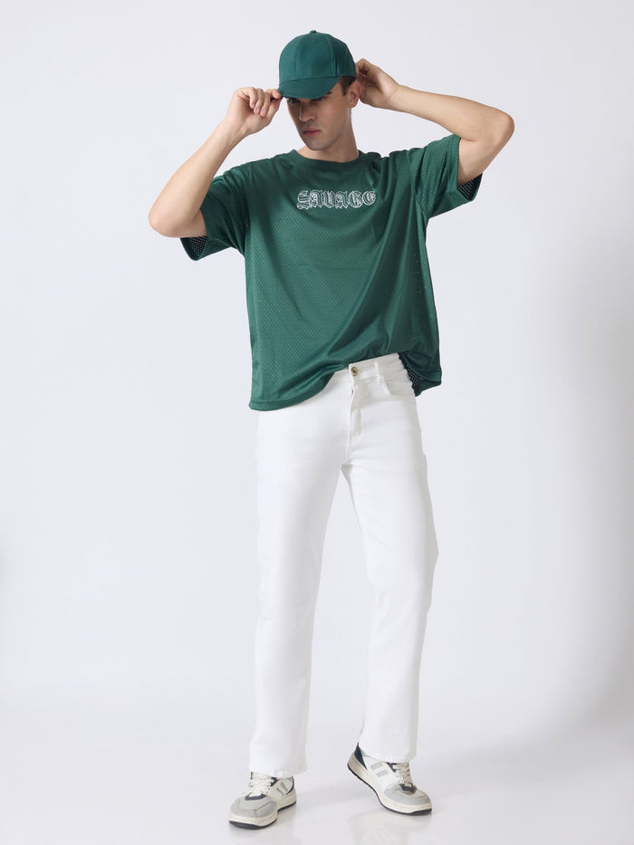 Linear - Straight Fit Jeans - White