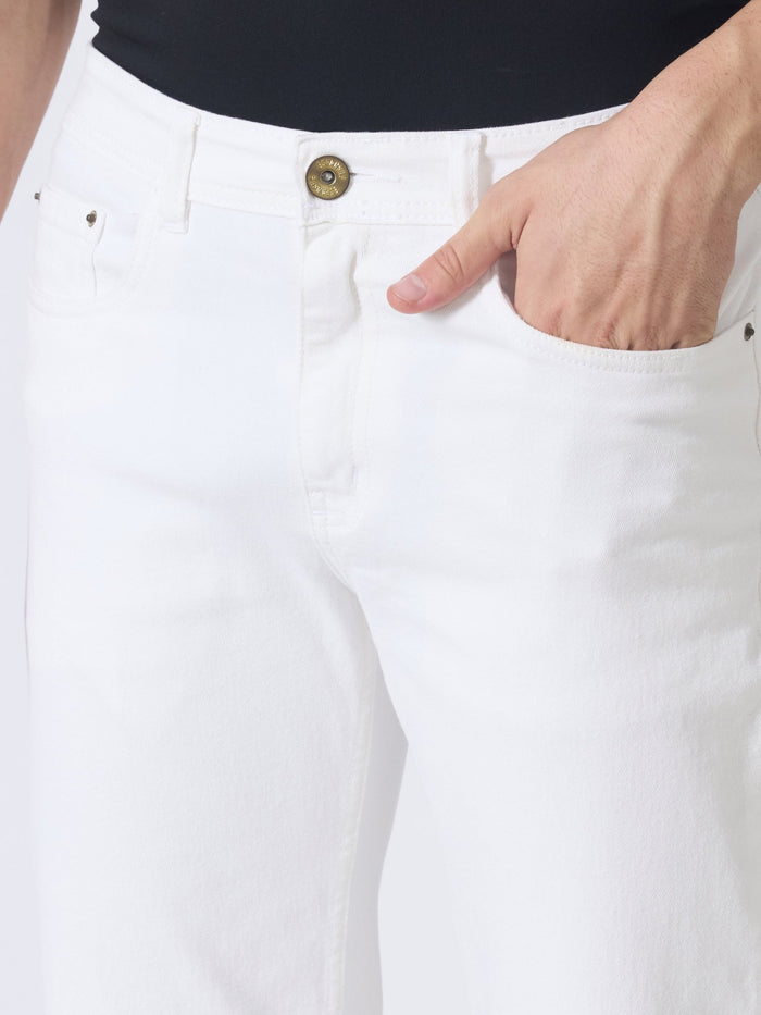Linear - Straight Fit Jeans - White