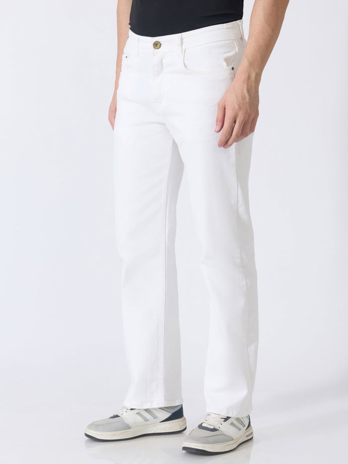 Linear - Straight Fit Jeans - White