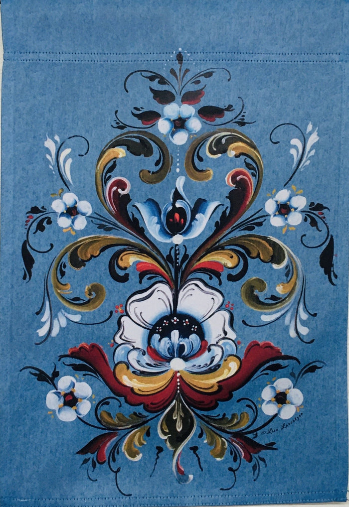 Lise Lorentzen Rosemaling garden flag