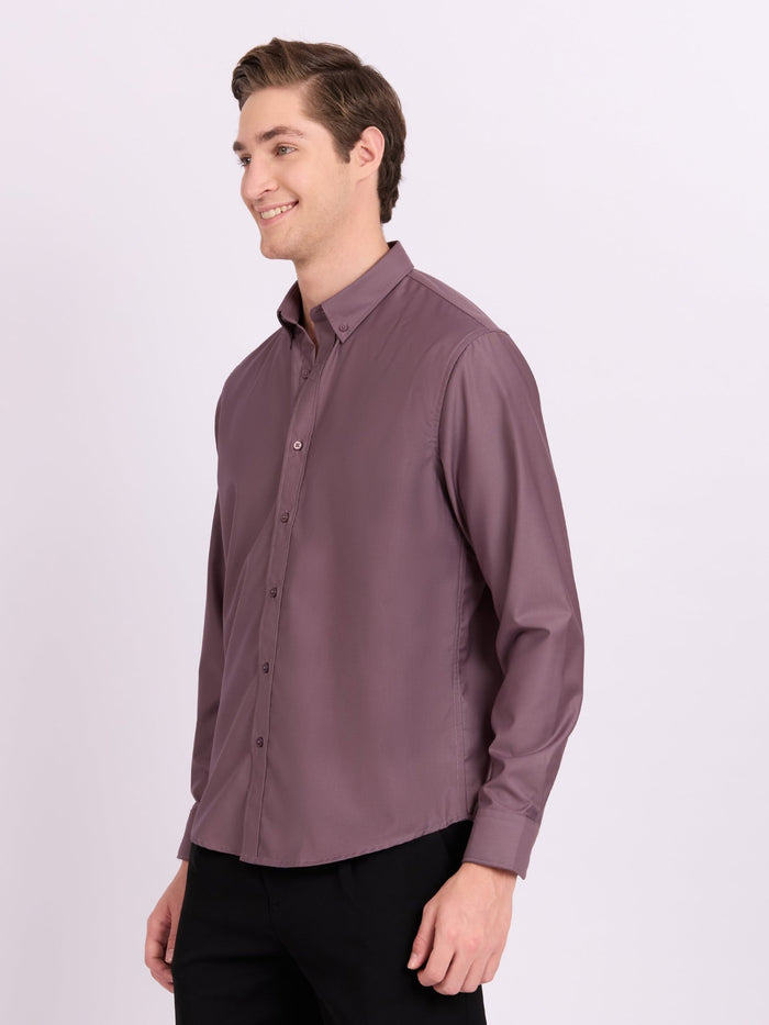 Lololo - Relaxed Fit Plain Shirt - Light Grape
