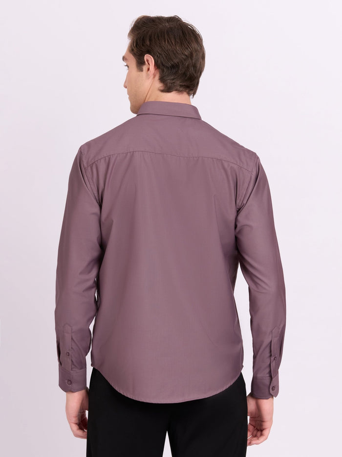 Lololo - Relaxed Fit Plain Shirt - Light Grape