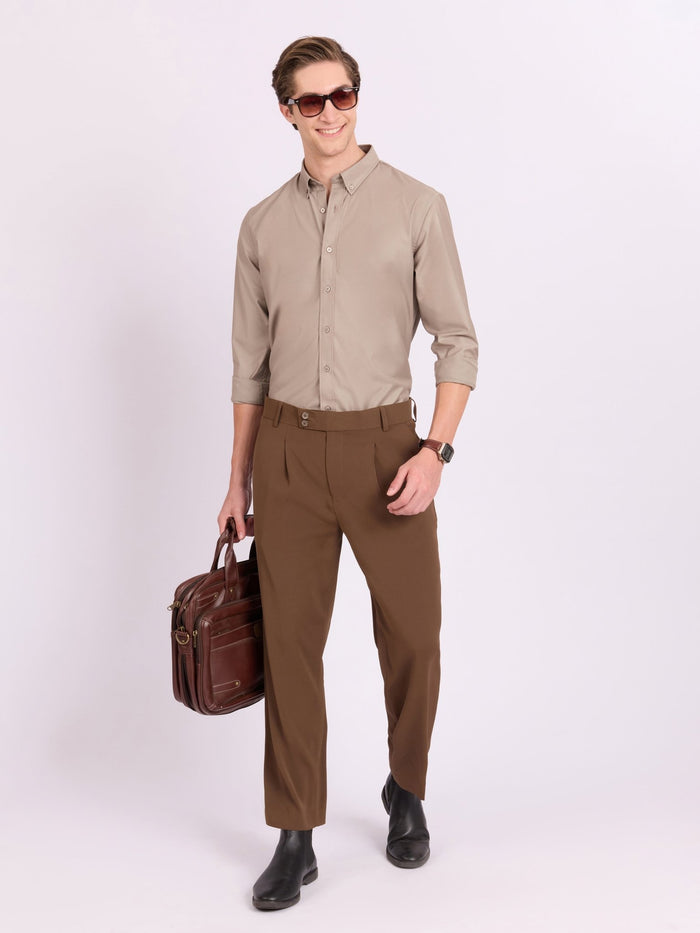 Lololo - Relaxed Fit Plain Shirt - Parchment
