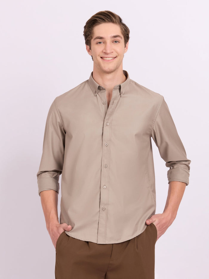 Lololo - Relaxed Fit Plain Shirt - Parchment