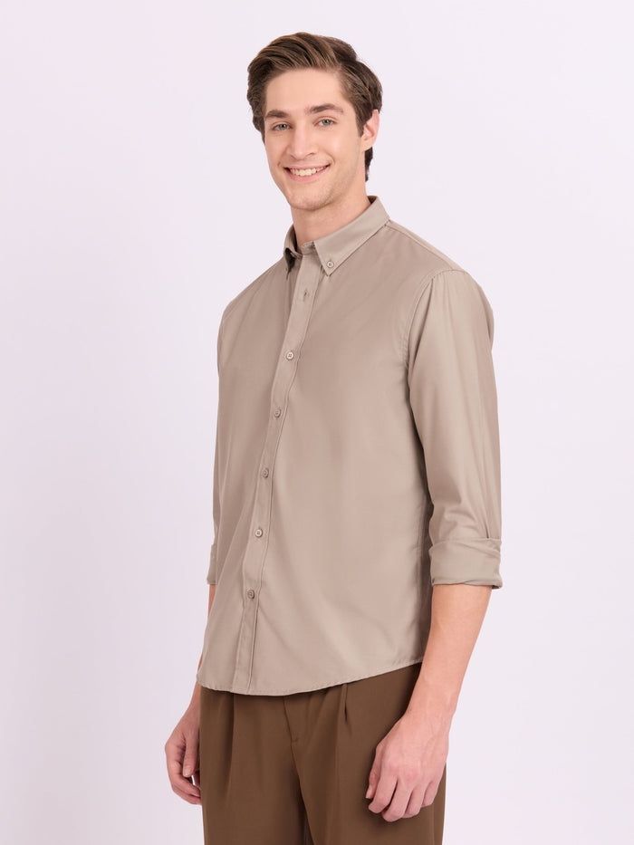 Lololo - Relaxed Fit Plain Shirt - Parchment