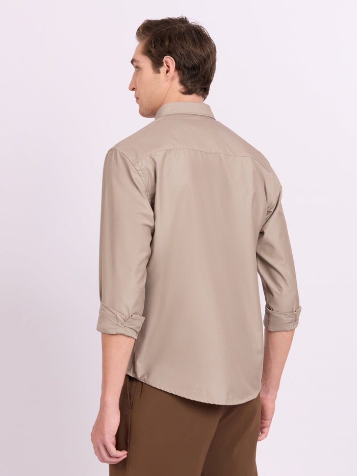 Lololo - Relaxed Fit Plain Shirt - Parchment