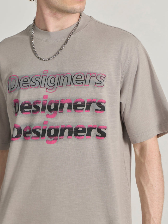 Men's printed baggy T-Shirt in grey