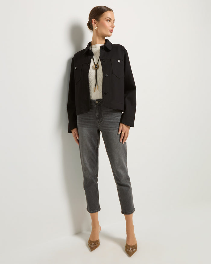 Black $|& SEAS Long Weekend Twill Jacket - UGC On Fig