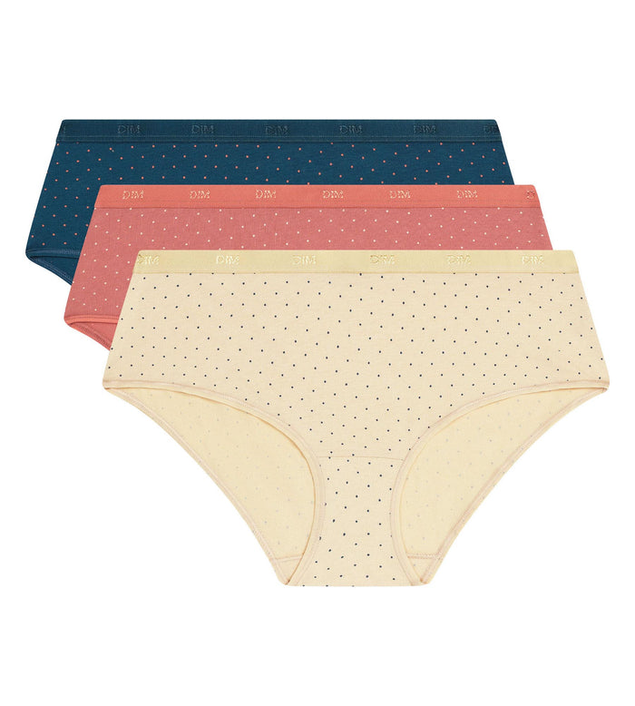 Lot de 3 Boxers femme en coton stretch à pois Les Pockets