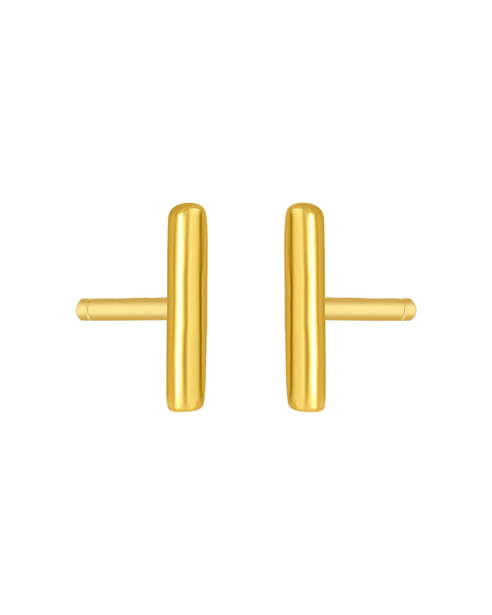 Gold $|& fyb jewelry Lottie Bar Studs - VOF Detail