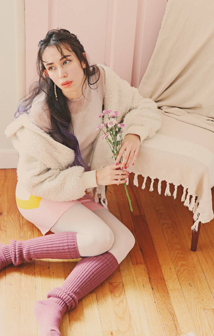 Lounge Scrunchy Over the Knee Socks ~ Wine