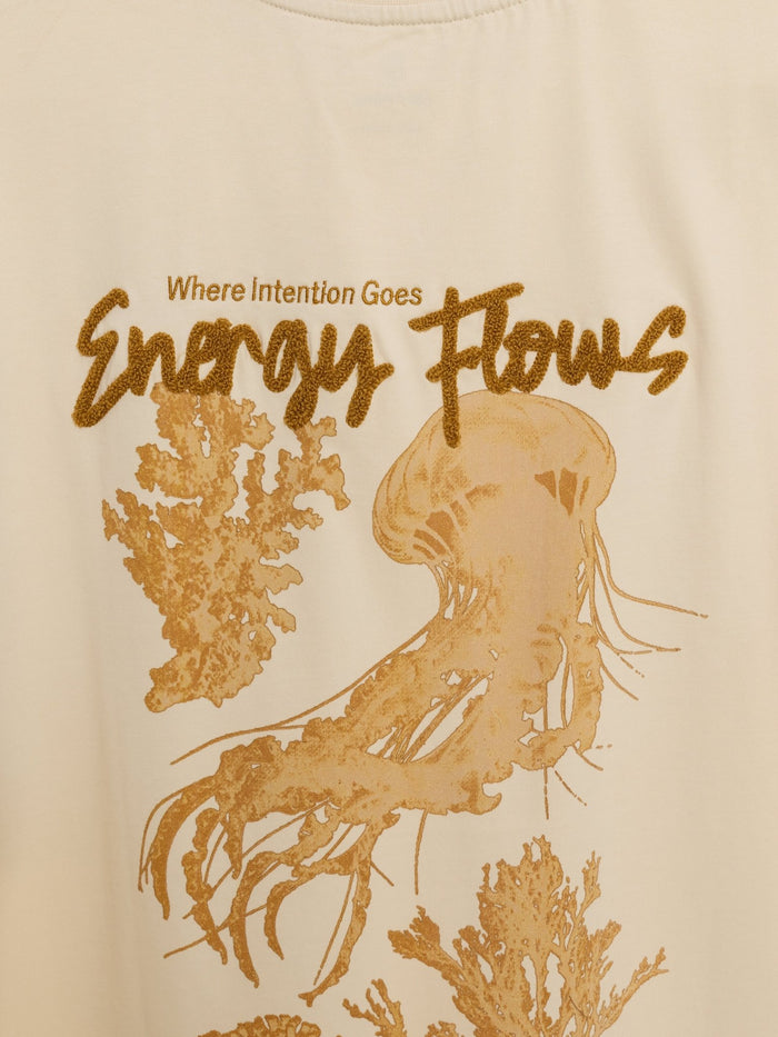 Men's printed t-shirt in cream