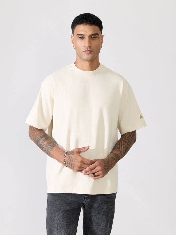 Men's printed t-shirt in cream
