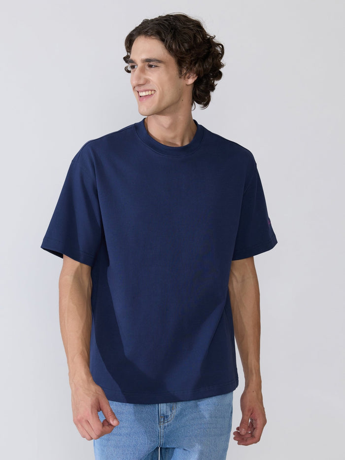 Men's printed t-shirt in navy blue