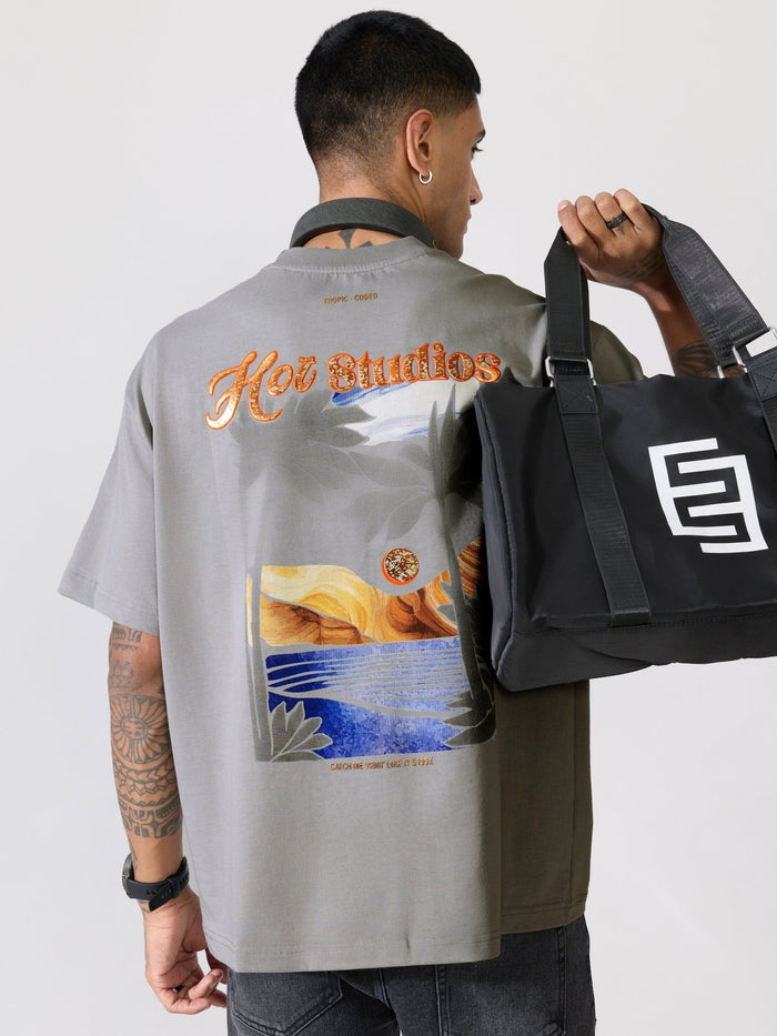 Men's printed t-shirt in grey