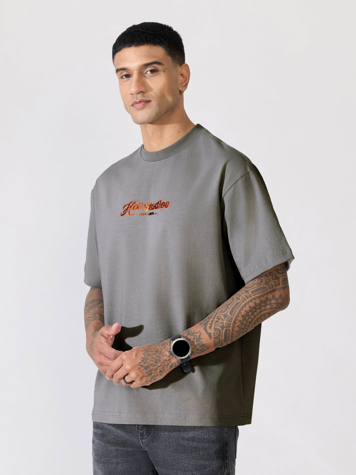 Men's printed t-shirt in grey