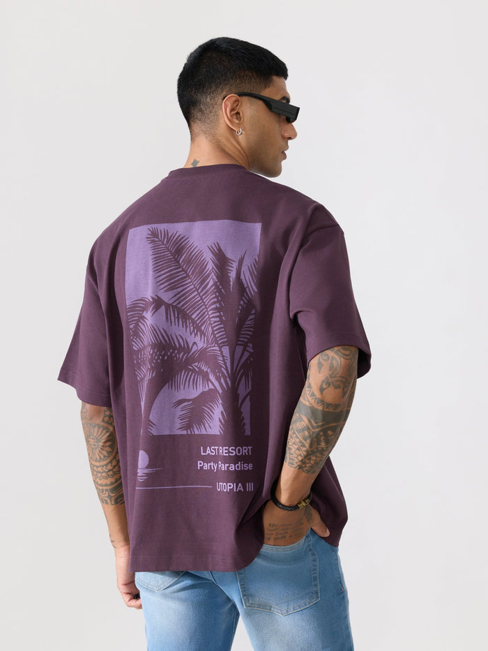 Men's printed t-shirt in dark purple