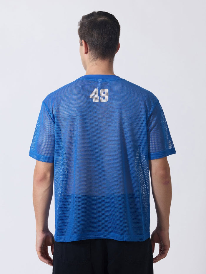 Lower Moon - 49 Printed Mesh Jersey T-Shirt - Blue