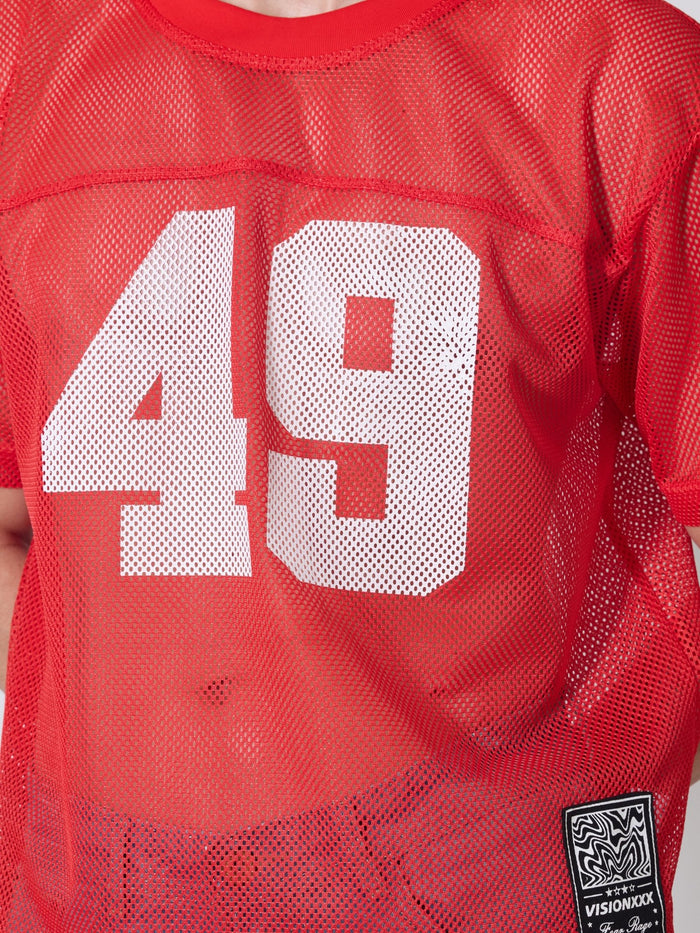 Lower Moon - 49 Printed Mesh Jersey T-Shirt - Red