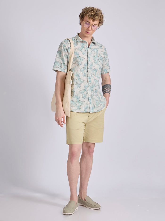 Men's Printed Half Sleeve Shirt  in soft blue