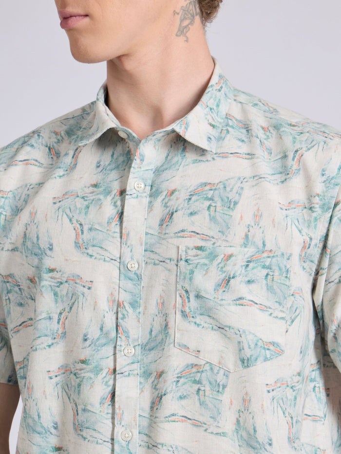 Men's Printed Half Sleeve Shirt  in soft blue