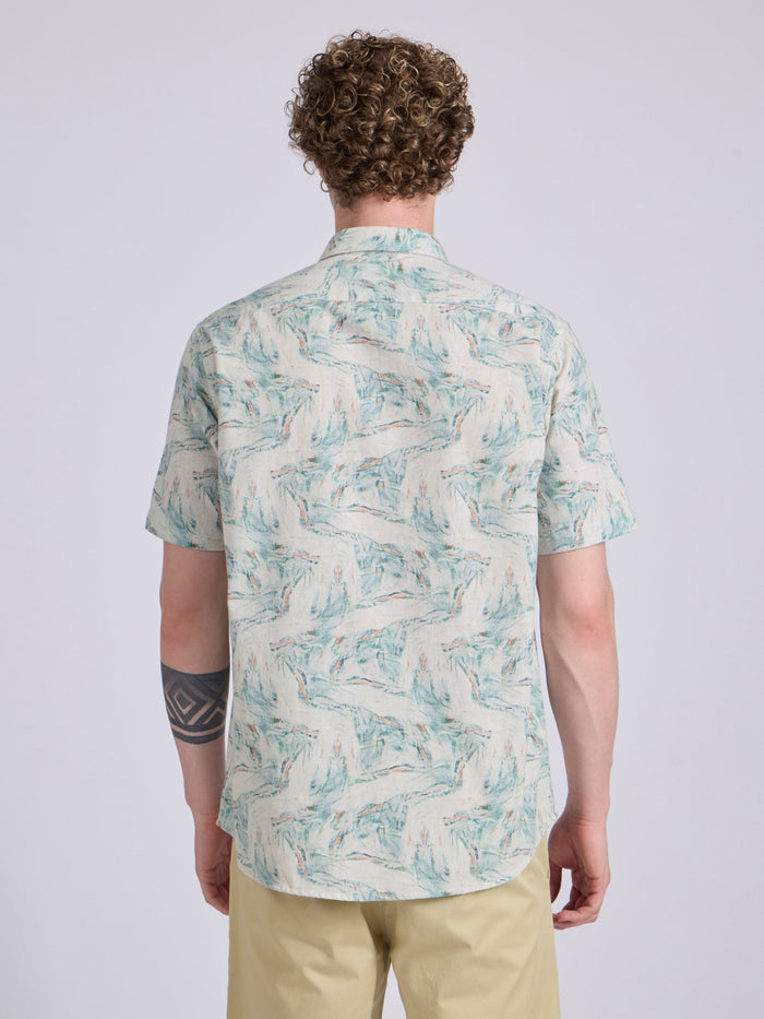 Men's Printed Half Sleeve Shirt  in soft blue