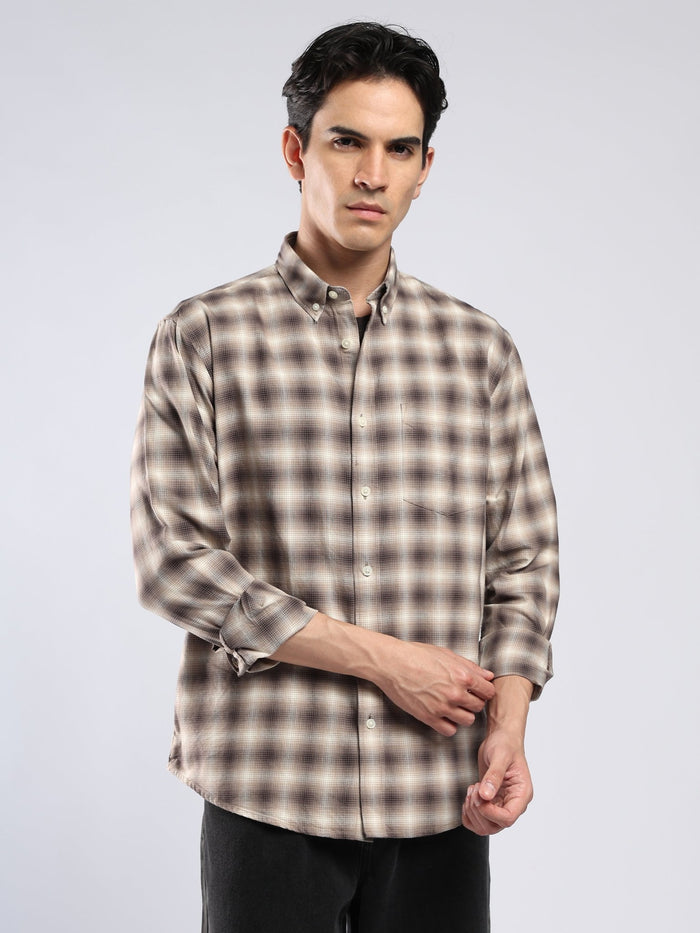 Lutana - Oxford Checks Shirt - Beige