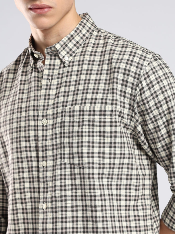 Lutana - Oxford Checks Shirt - Dark Charcoal