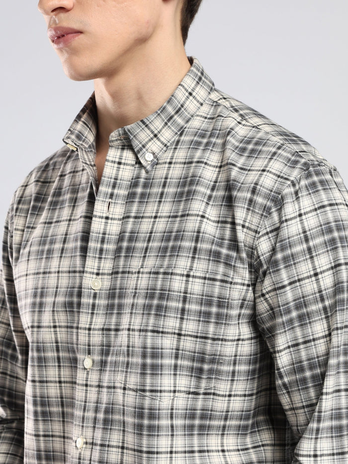 Lutana - Oxford Checks Shirt - Dark Grey