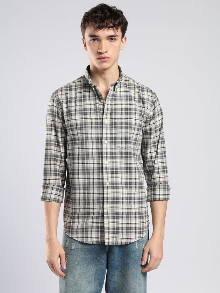 Lutana - Oxford Checks Shirt - Dark Grey