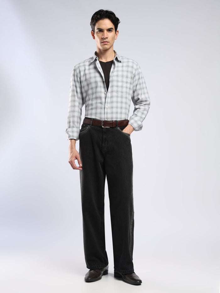 Lutana - Oxford Checks Shirt - Light Grey