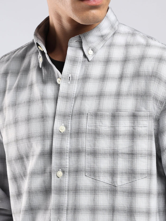 Lutana - Oxford Checks Shirt - Light Grey