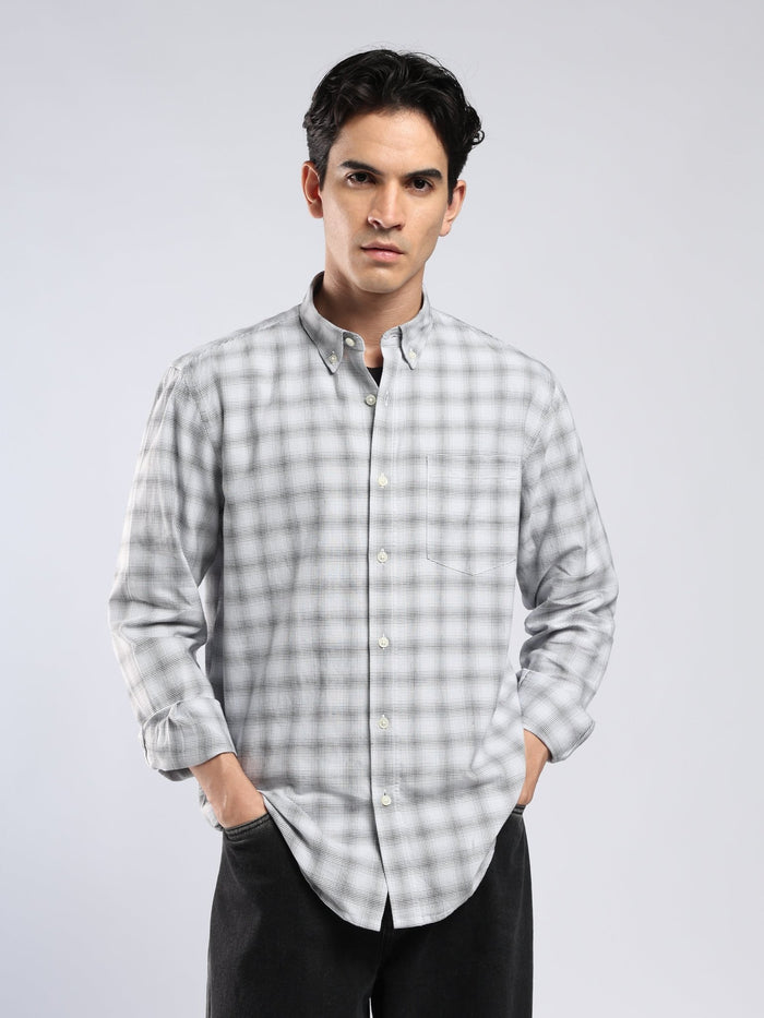 Lutana - Oxford Checks Shirt - Light Grey