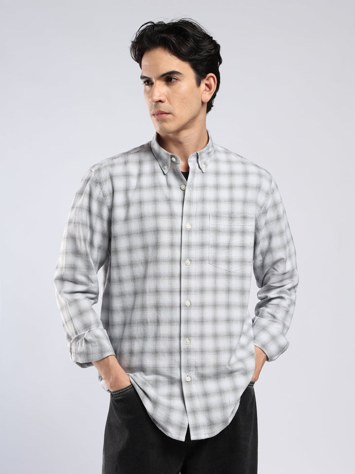 Lutana - Oxford Checks Shirt - Light Grey