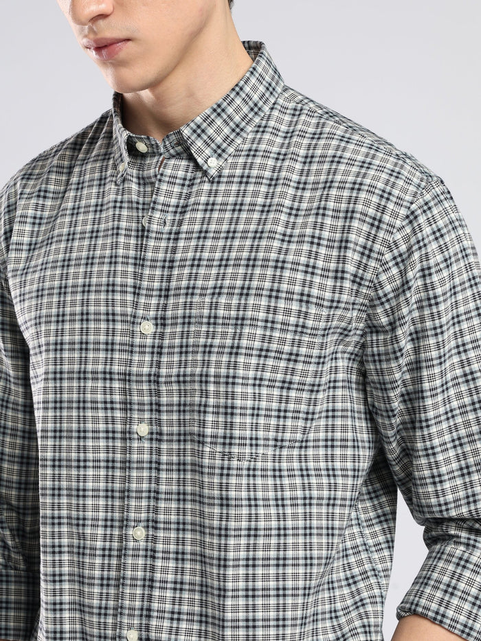 Lutana - Oxford Checks Shirt - Navy Blue