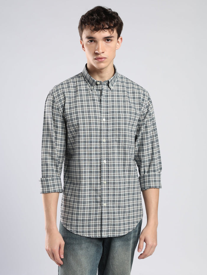 Lutana - Oxford Checks Shirt - Navy Blue