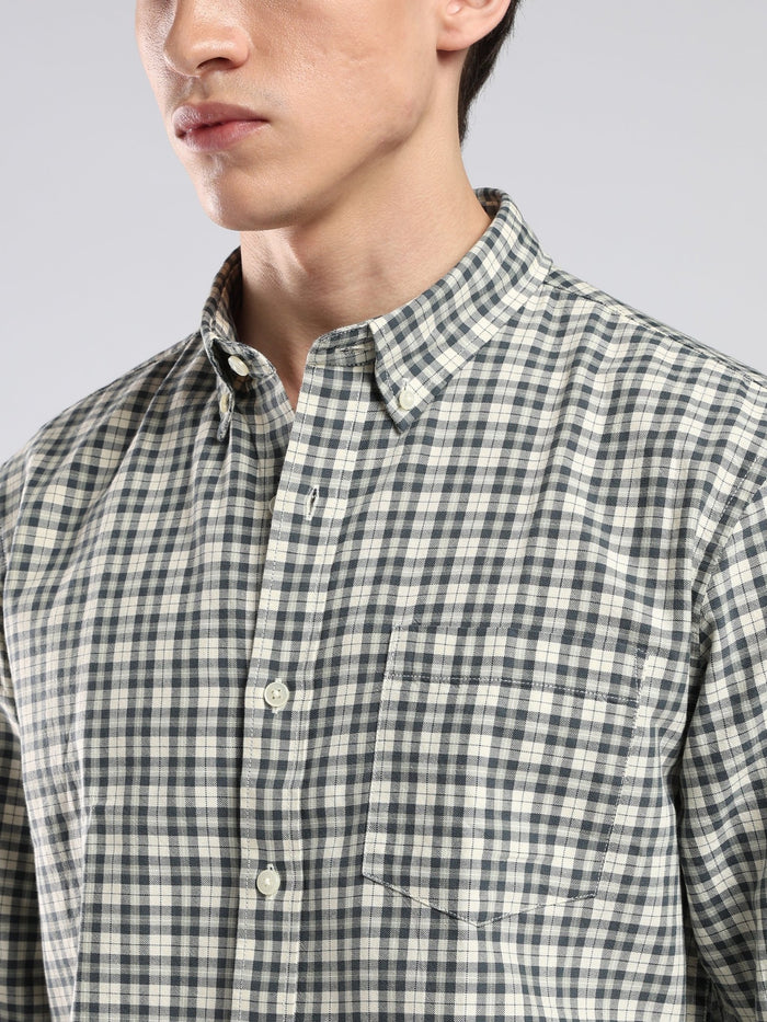 Lutana - Oxford Checks Shirt - Olive Grey