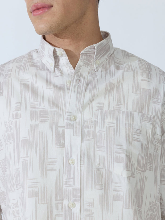 Lutata - Oxford Printed Shirt - Pale Mauve