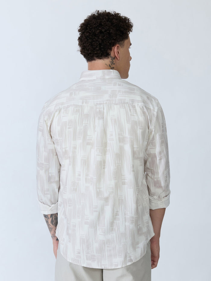 Lutata - Oxford Printed Shirt - Pale Mauve