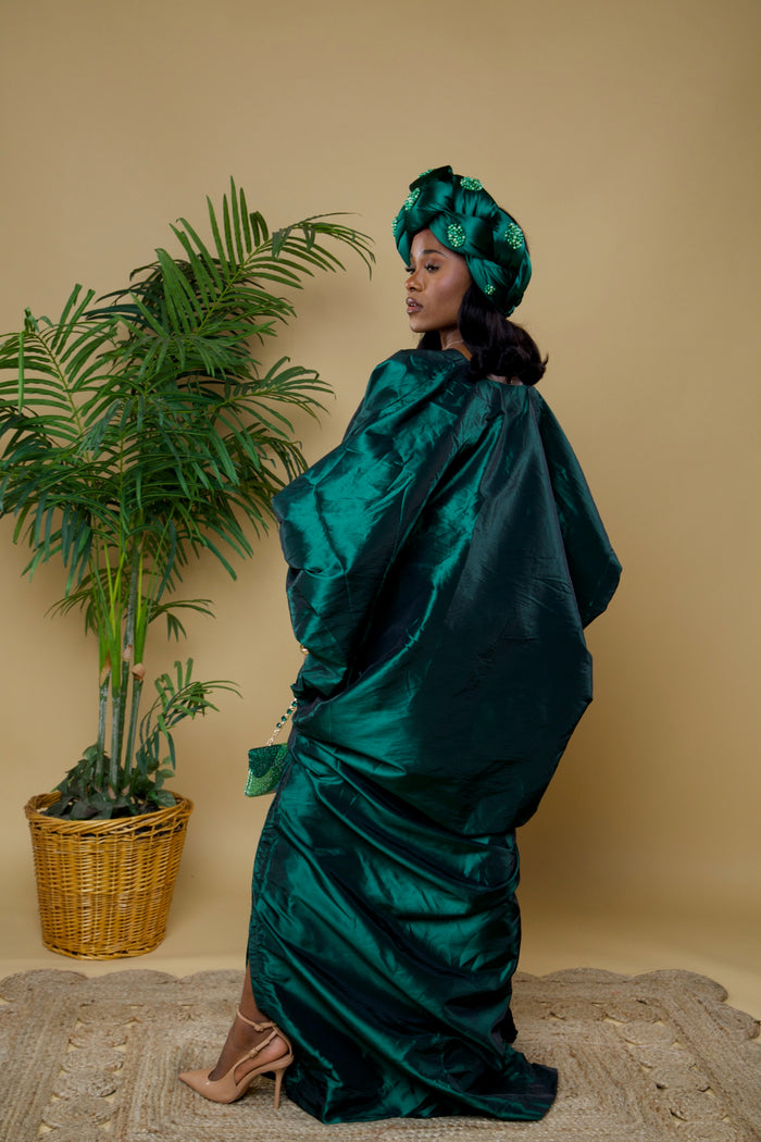 Luxe silky rich auntie bubu dress.