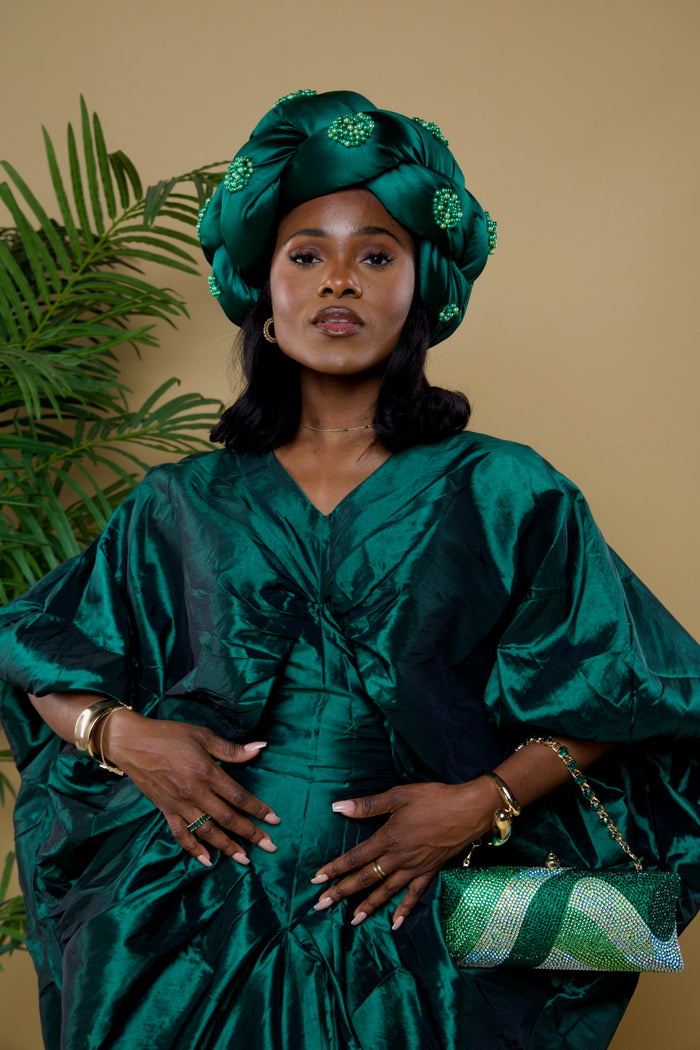Luxe silky rich auntie bubu dress.