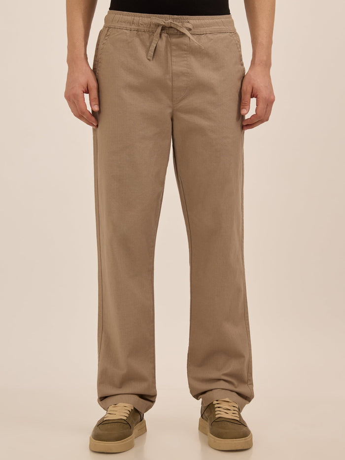 Men's Relaxed Fit Cotton Trouser - beige