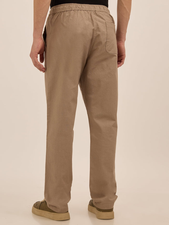 Men's Relaxed Fit Cotton Trouser - beige