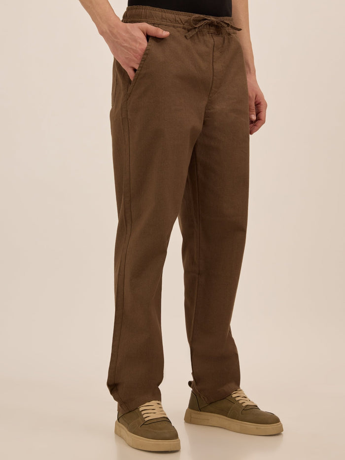 Luxeloom - Relaxed Fit  Cotton Trouser - Brown