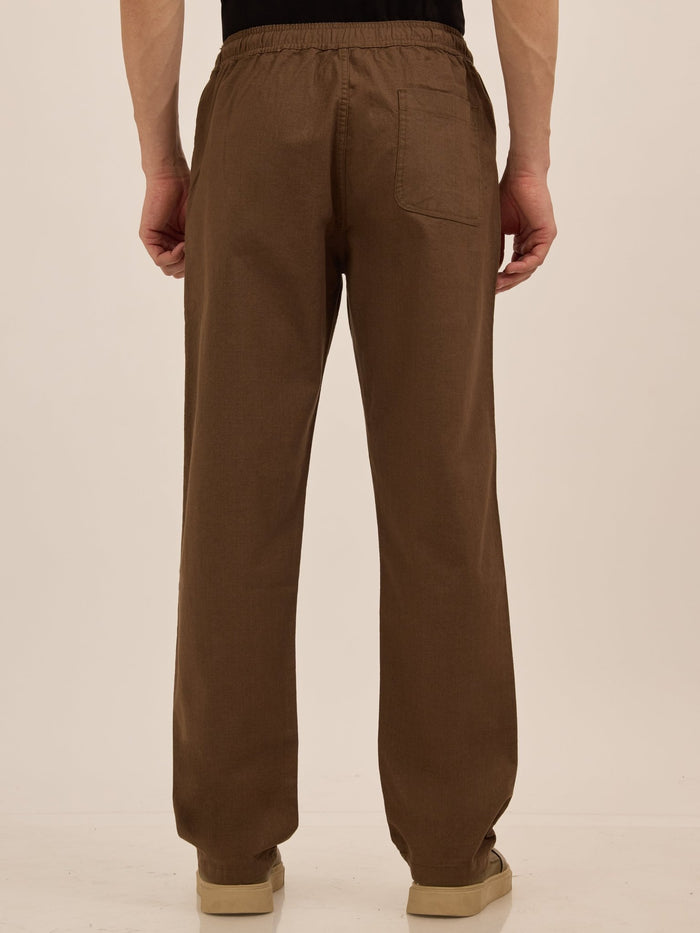 Men's Relaxed Fit Cotton Trouser - Brown
