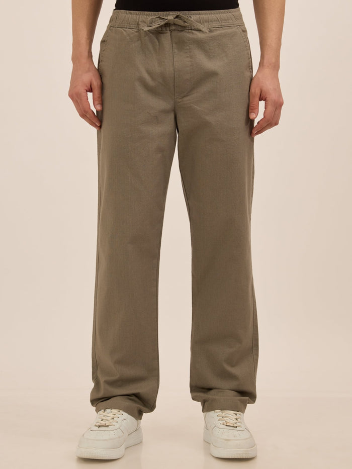 Men's Relaxed Fit Cotton Trouser - smoke green